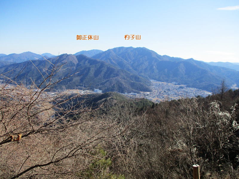 御正体山や杓子山などが望める