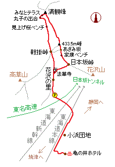 焼津アルプスの略図